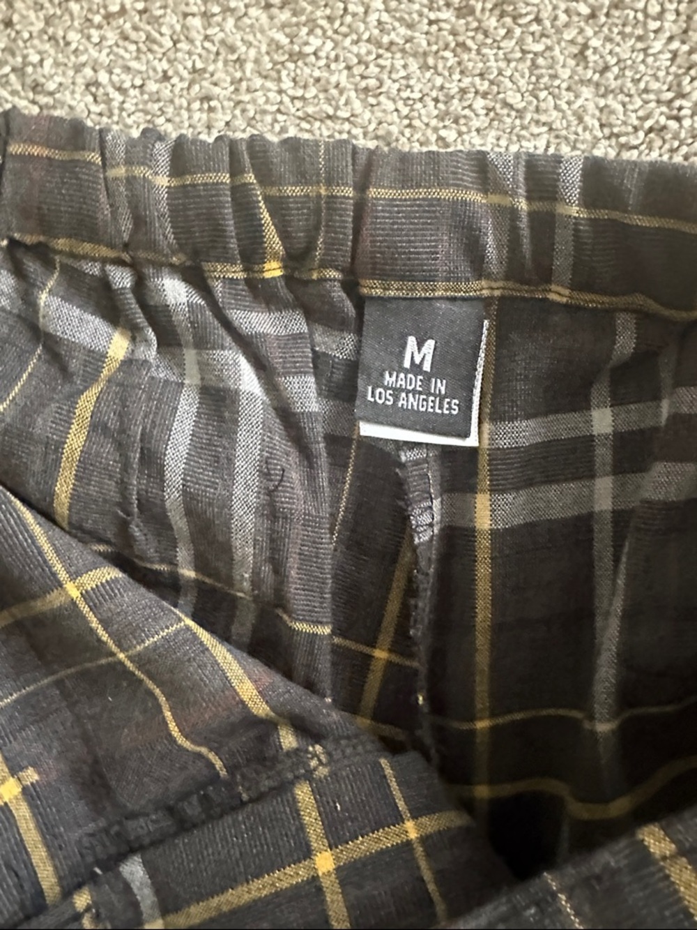 Valfre black Plaid Women's Straight-Leg Pants with Yellow Accents and gray M - Picture 3 of 5